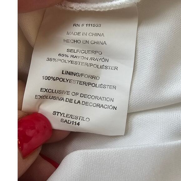 Figueroa & Flower Women Peasant Lace Crochet Neck Top Sz L Cottage Prairie White - Picture 7 of 7